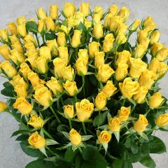 産地直送販売 斉藤バラ園 米寿祝いにバラの花束 黄色本