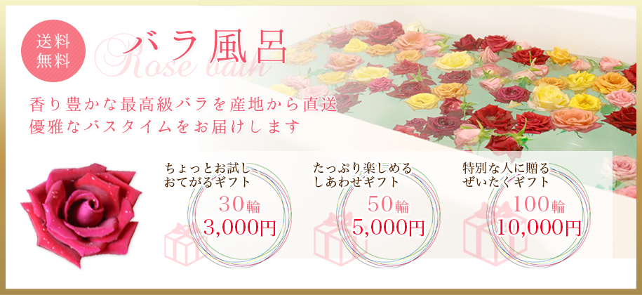 バラ風呂　香り豊かな最高級バラを産地から直送　優雅なバスタイムをお届けします