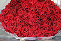 60本のバラでお祝いを!還暦祝い用バラの花束(赤60本)